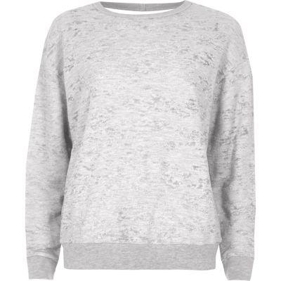 River Island Womens Burnout Cut Out Back Sweatshirt