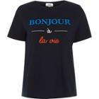 River Island Womens 'bonjour A Toi' Print Fitted T-shirt