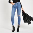 River Island Womens Bright Amelie Super Skinny Ripped Jeans