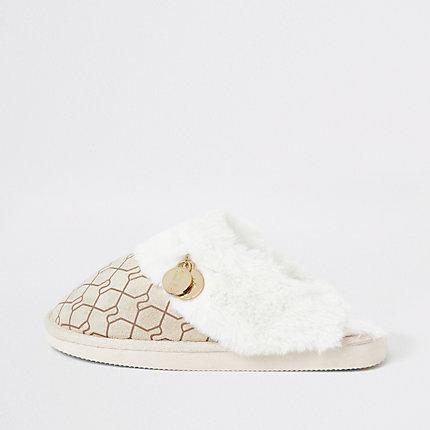 River Island Womens Ri Monogram Mule Slipper