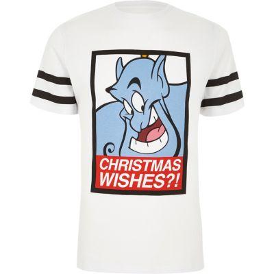 River Island Mens White Aladdin Christmas Print T-shirt