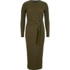 River Island Womens Rib Ring Tie Belt Midi Dress