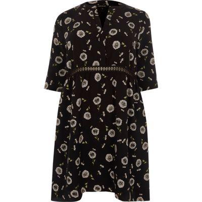 River Island Womens Plus Floral Crochet Smock Dress