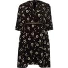 River Island Womens Plus Floral Crochet Smock Dress