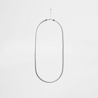 River Island Mens Silver Tone Snake Chain Necklace