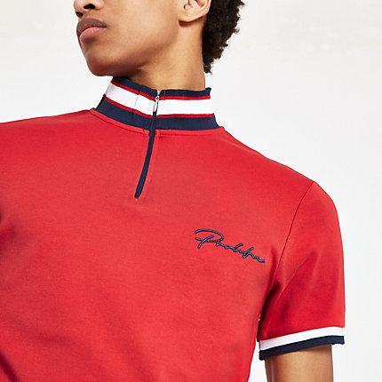 River Island Mens 'prolific' Zip Funnel Neck Polo Shirt