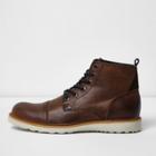 River Island Mensbrown Leather Contrast Sole Wedge Boots