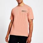 River Island Mens Pink Chest Print Slim Fit T-shirt