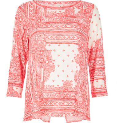 River Island Womens Print Wrap Back Top