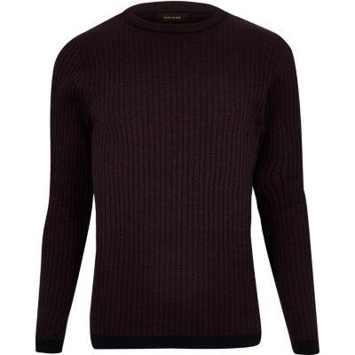 River Island Mens Contrast Hem Sweater