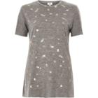 River Island Womens Foil Bug Print Fitted T-shirt