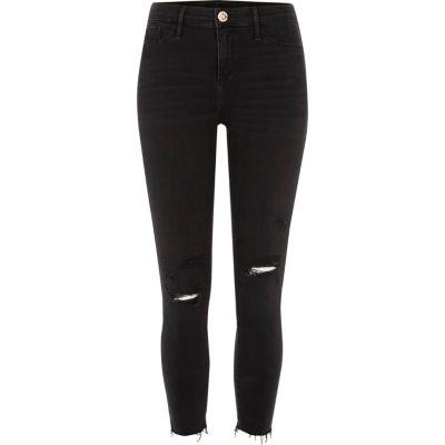 River Island Womens Petite Ripped Knee Molly Jeggings