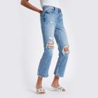 River Island Womens Premium Crop Kickflare Ripped Jeans