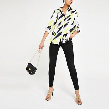 River Island Womens Print Roll Sleeve Shirt