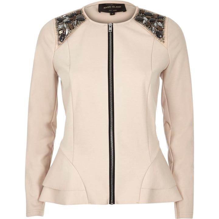 River Island Womens Embellished Peplum Jacket
