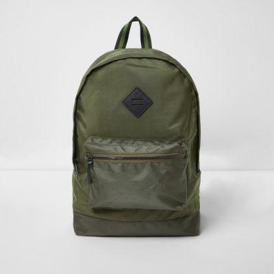 River Island Mens Green Front Pocket Backpack