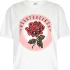 River Island Womens White 'heartbreaker' Print Boyfriend T-shirt