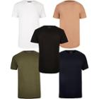 River Island Mens Muscle Fit Curved Hem T-shirt 5 Pack