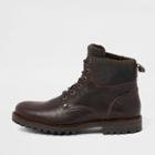 River Island Mens Leather Croc Embossed Boots