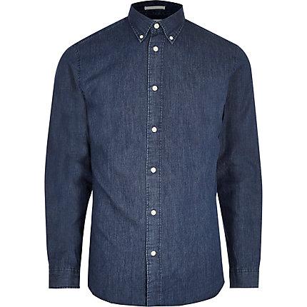 River Island Mens Selected Slim Fit Long Sleeve Shirt
