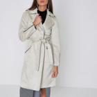 River Island Womens Faux Suede Belted Trench Coat