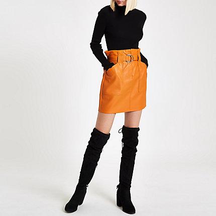 River Island Womens Paperbag Belted Mini Skirt