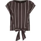 River Island Womens Stripe Tie Front Top