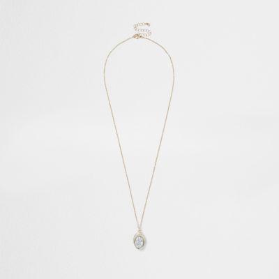 River Island Womens Gold Tone Semi Precious Necklace