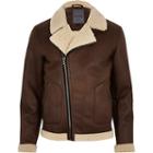 River Island Mens Only And Sons Shearling Aviator Jacket