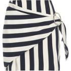 River Island Womens Stripe Print Buckle Wrap Mini Skirt