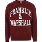 River Island Mensburgundy Franklin & Marshall Sweatshirt