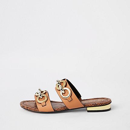River Island Womens Circle Chain Mule Sandals