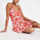 River Island Womens Floral Print Frill Hem Slip Dress