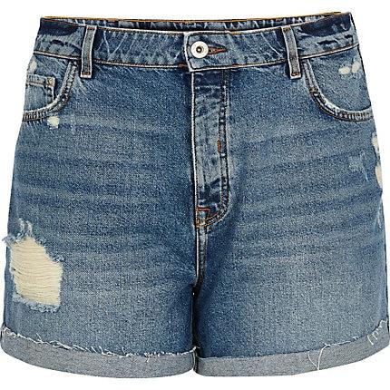 River Island Womens Plus Denim Boyfriend Shorts