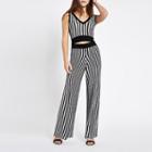 River Island Womens Petite Stripe Metallic Knit Pants