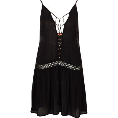 River Island Womens Cami Lattice Insert Beach Playsuit