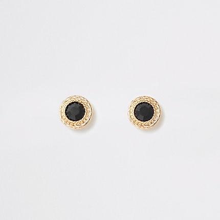 River Island Womens Gold Colour Jewel Stud Earrings