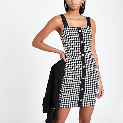 River Island Womens Houndstooth Check Pinafore Dress