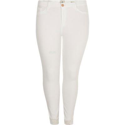 River Island Womens Plus White Molly Jeggings