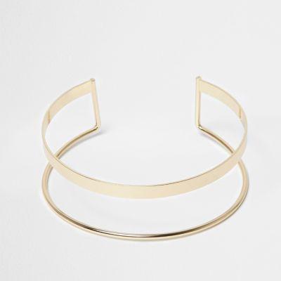 River Island Womens Gold Tone Two Row Choker
