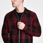 River Island Mens Check Zip Front Overshirt