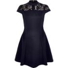 River Island Womens Lace Panel Scuba Skater Dress