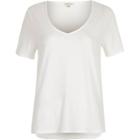 River Island Womens White V Neck T-shirt