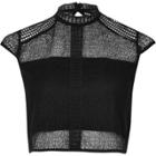 River Island Womens Lace Panel High Neck Crop Top