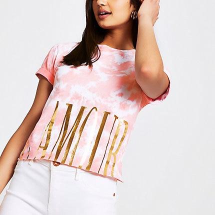 River Island Womens Tie Dye 'l'amour' Crop T-shirt