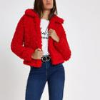 River Island Womens Shearling Faux Fur Cropped Jacket
