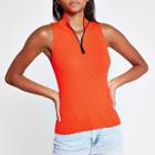 River Island Womens Neon Half Zip Knitted Top