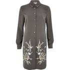 River Island Womens Embroidered Longline Shirt