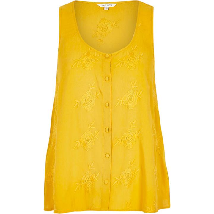 River Island Womens Embroidered Tank Top