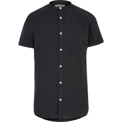 River Island Mens Textured Grandad Shirt